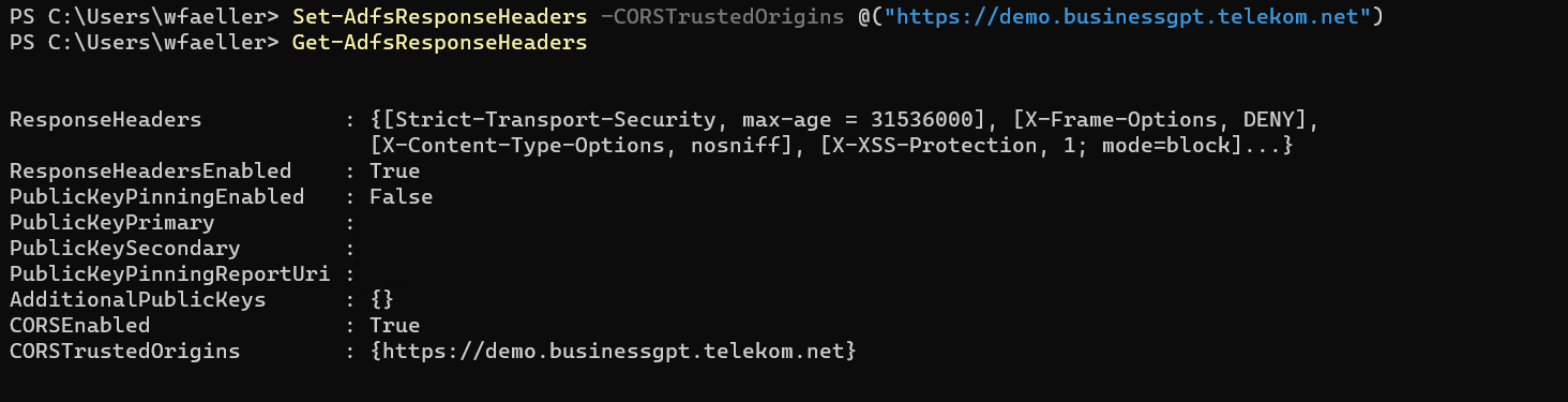 Anlage - Screen - CORS Trusted Origins setzen