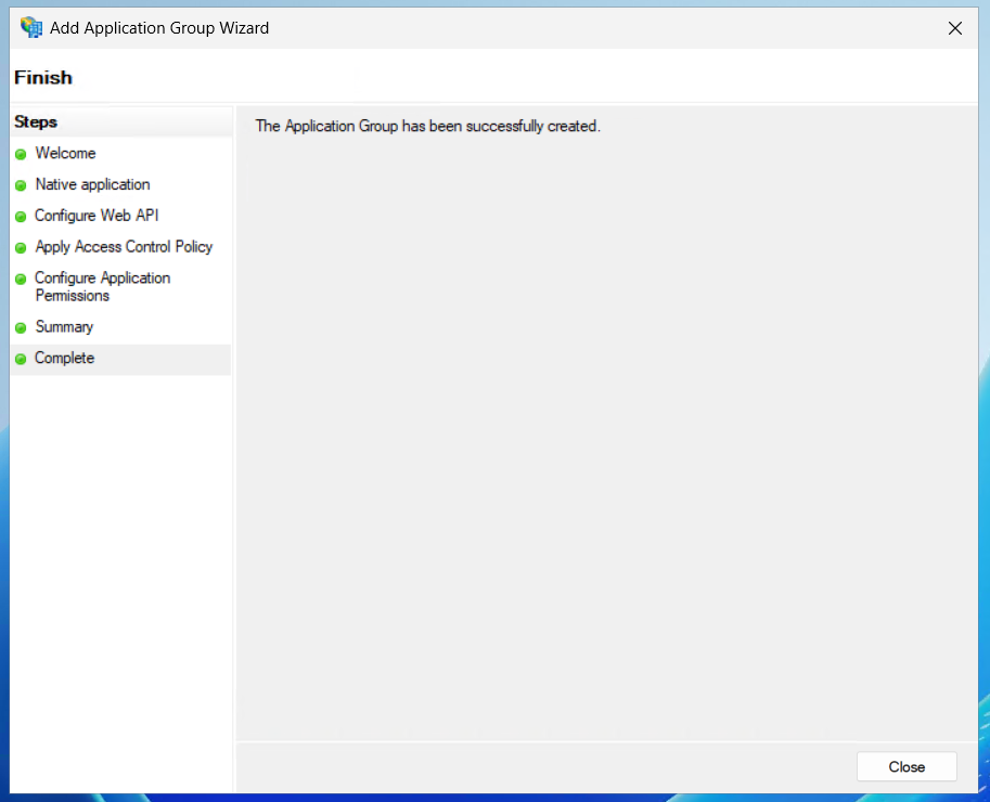 Anlage - Screen - ApplicationGroup created