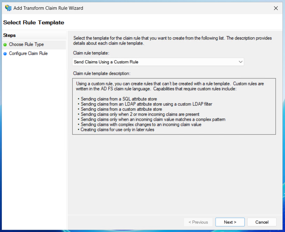 Anlage - Screen - Send Claims Using a Custom Rule