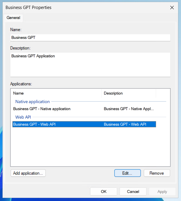 Anlage - Screen - Web API Eigenschaften öffnen