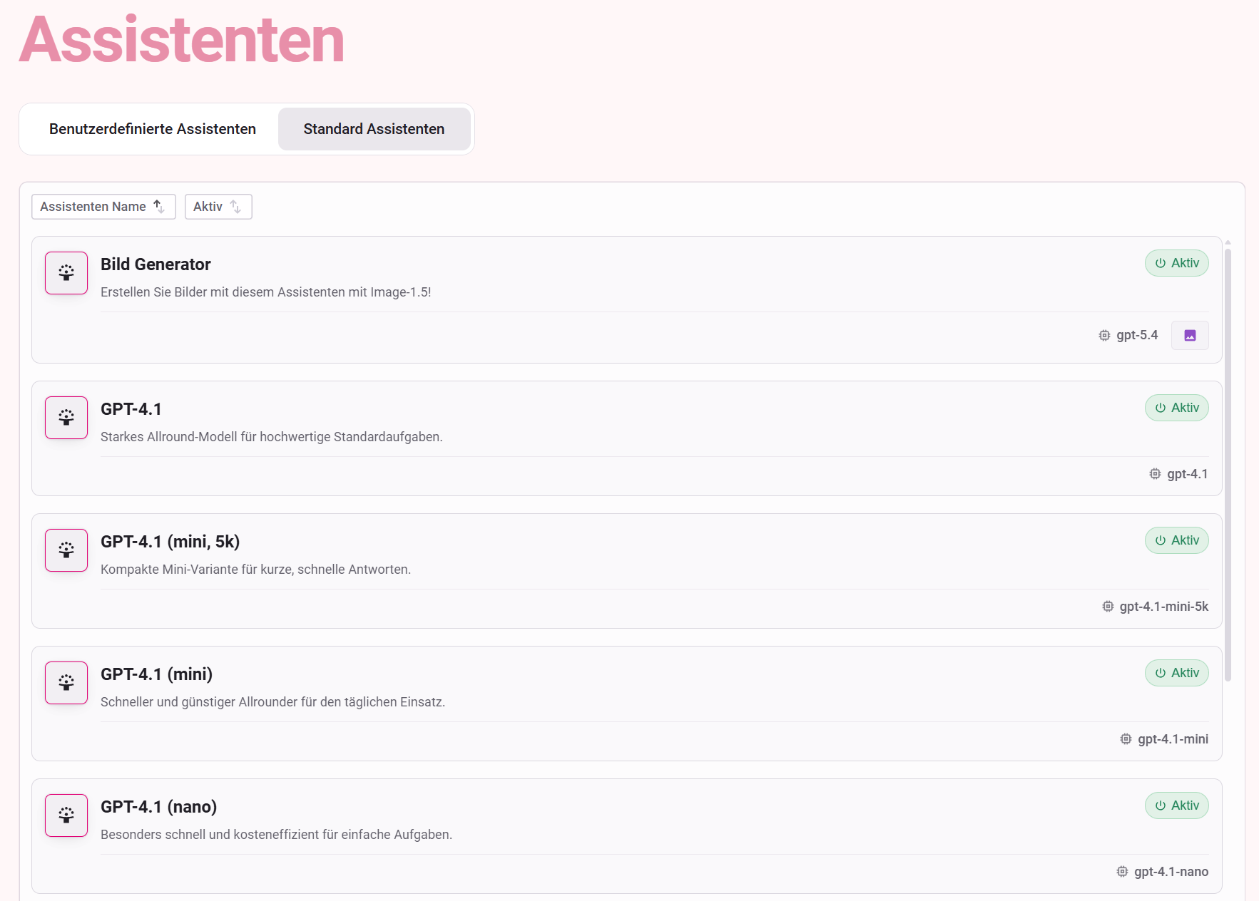 Standardassistenten